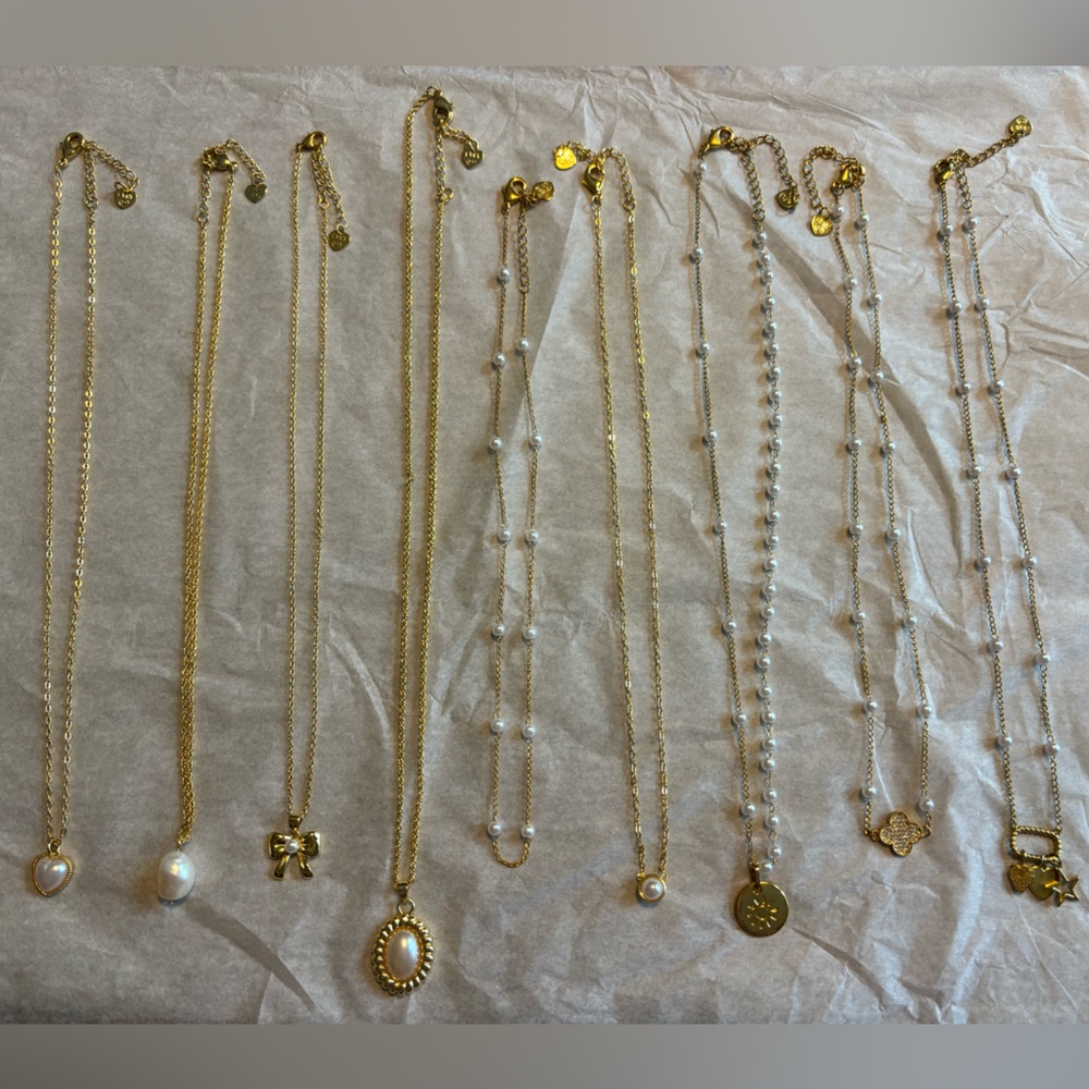 Evry Jewels Gold Pearl Necklace BUNDLE